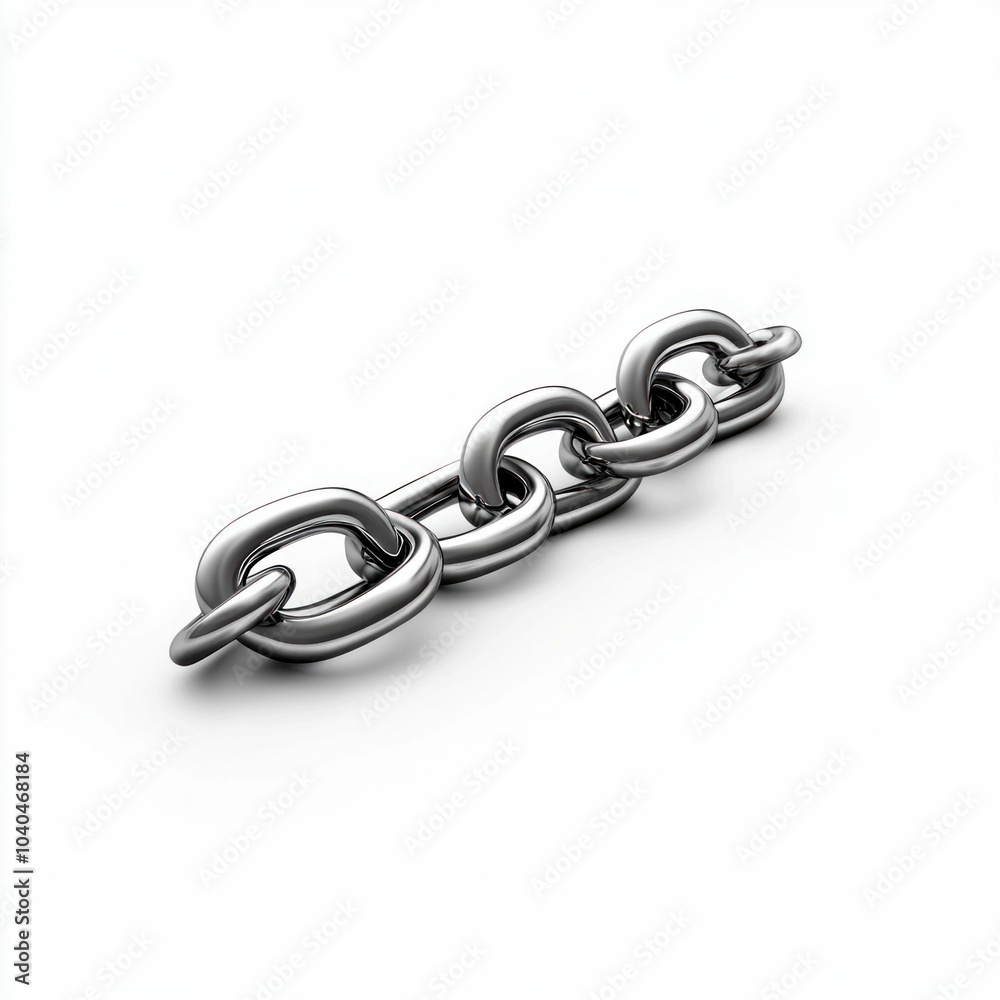 Obraz premium Silver Metal Chain Isolated on White Background