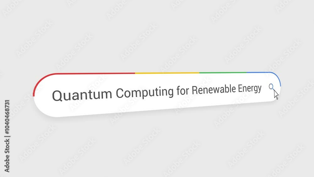 Typing Quantum Computing for Renewable Energy in Search Bar Animation | Close-Up Search Engine Interface | Web Search for Quantum Computing for Renewable Energy | Internet Browsing, Technology Typing Quantum Computing for Renewable Energy in Search Bar Animation | Close-Up Search Engine Interface | Web Search for Quantum Computing for Renewable Energy | Internet Browsing, Technology