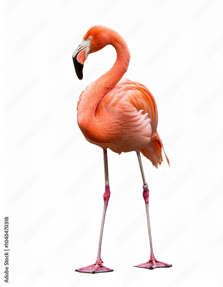 Obraz premium フラミンゴ(Flamingo on white background)