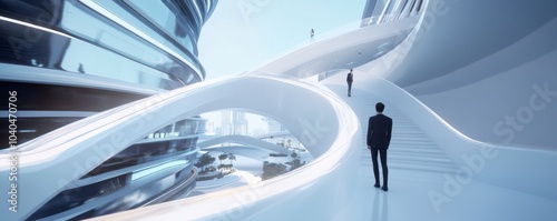 Futuristic architecture features sleek curves and bright designs, creating a modern urban landscape for exploration and inspiration.