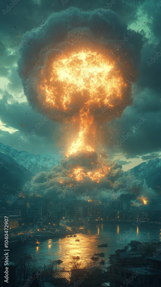 atomic bomb explosion. Ultra Photorealistic. High quality. High definition. atomic bomb explosion. Ultra Photorealistic. High quality. High definition.
