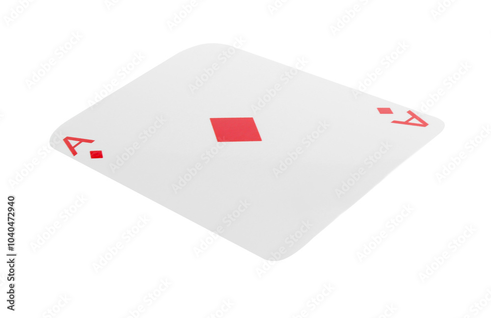 Obraz premium Poker game. One playing card isolated on white
