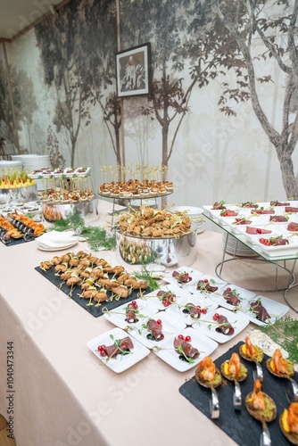 Assorted Canapés at Banquet photo