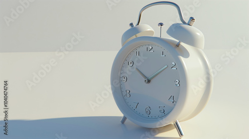 Hyper-realistic Alarm Clock 3D Render on White Background, octaneRender, Blender, Cinema 4D Integration photo