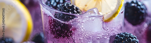 Refreshing Blackberry Lemonade with Ice and Fruit