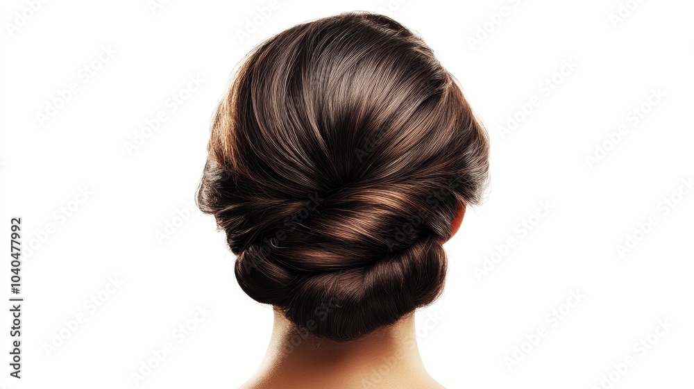 Elegant updo with loose strands framing the face, a timeless women's hairstyle for formal occasions, isolated on white Elegant updo with loose strands framing the face, a timeless women's hairstyle for formal occasions, isolated on white