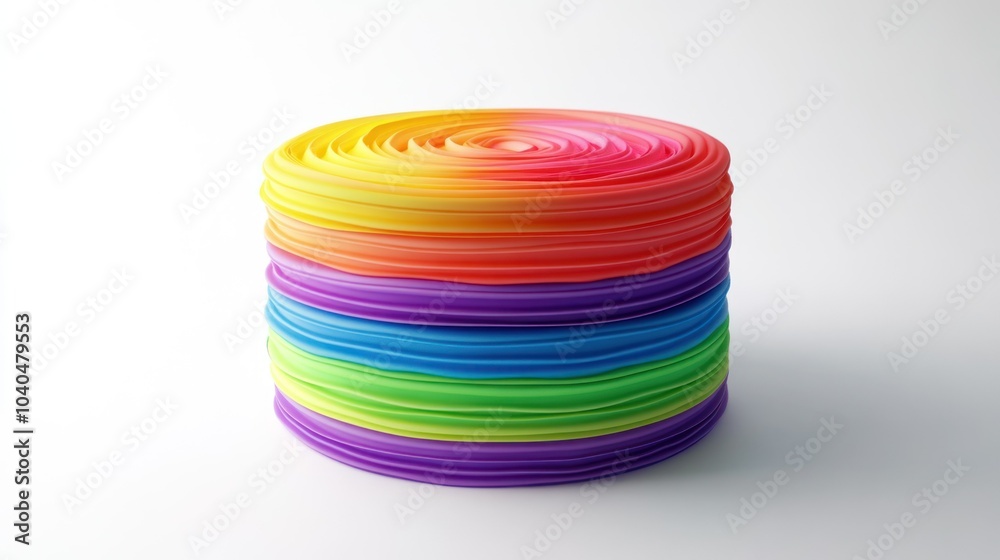 Stacked Circular Rainbow Pattern with Wavy Edges Stacked Circular Rainbow Pattern with Wavy Edges
