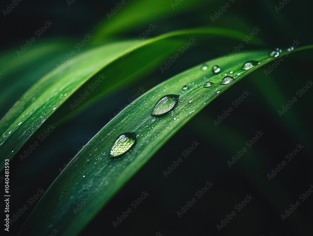 Leaf with water droplets Leaf with water droplets