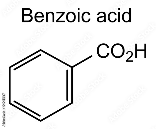 Chemical structure of benzoic acid, drug substance