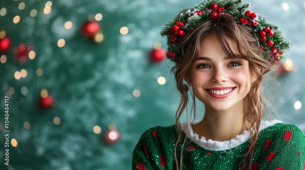 cute young woman dressed as an elf cute young woman dressed as an elf