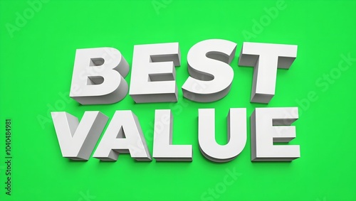 Bold 3D BEST VALUE text on vibrant green background