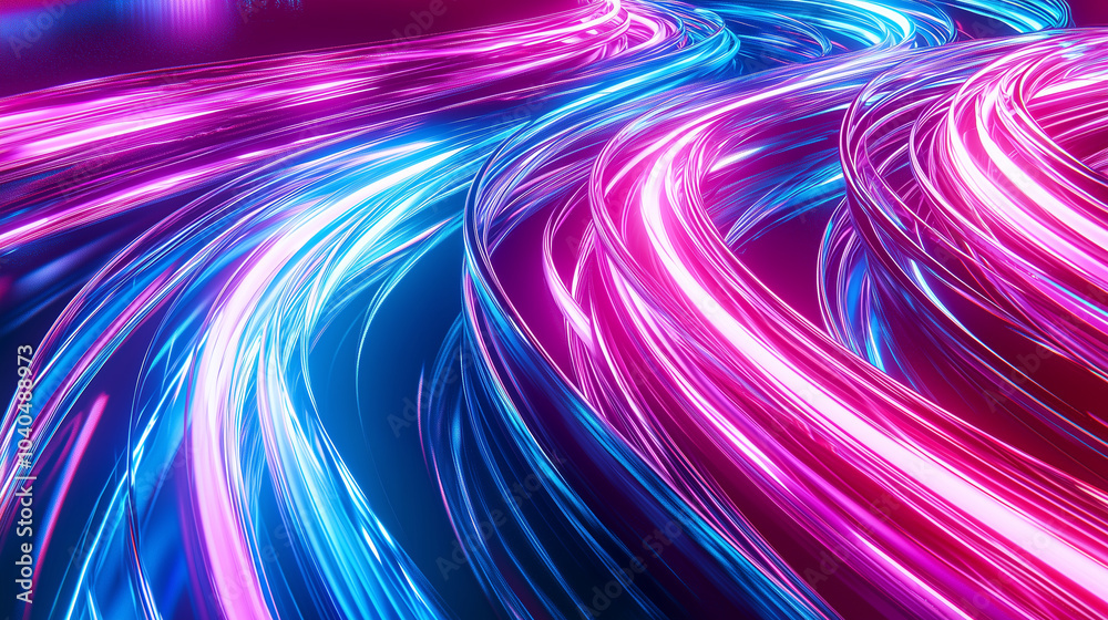 Interweaving Neon Highways in a Futuristic 3D Fluid Design Interweaving Neon Highways in a Futuristic 3D Fluid Design