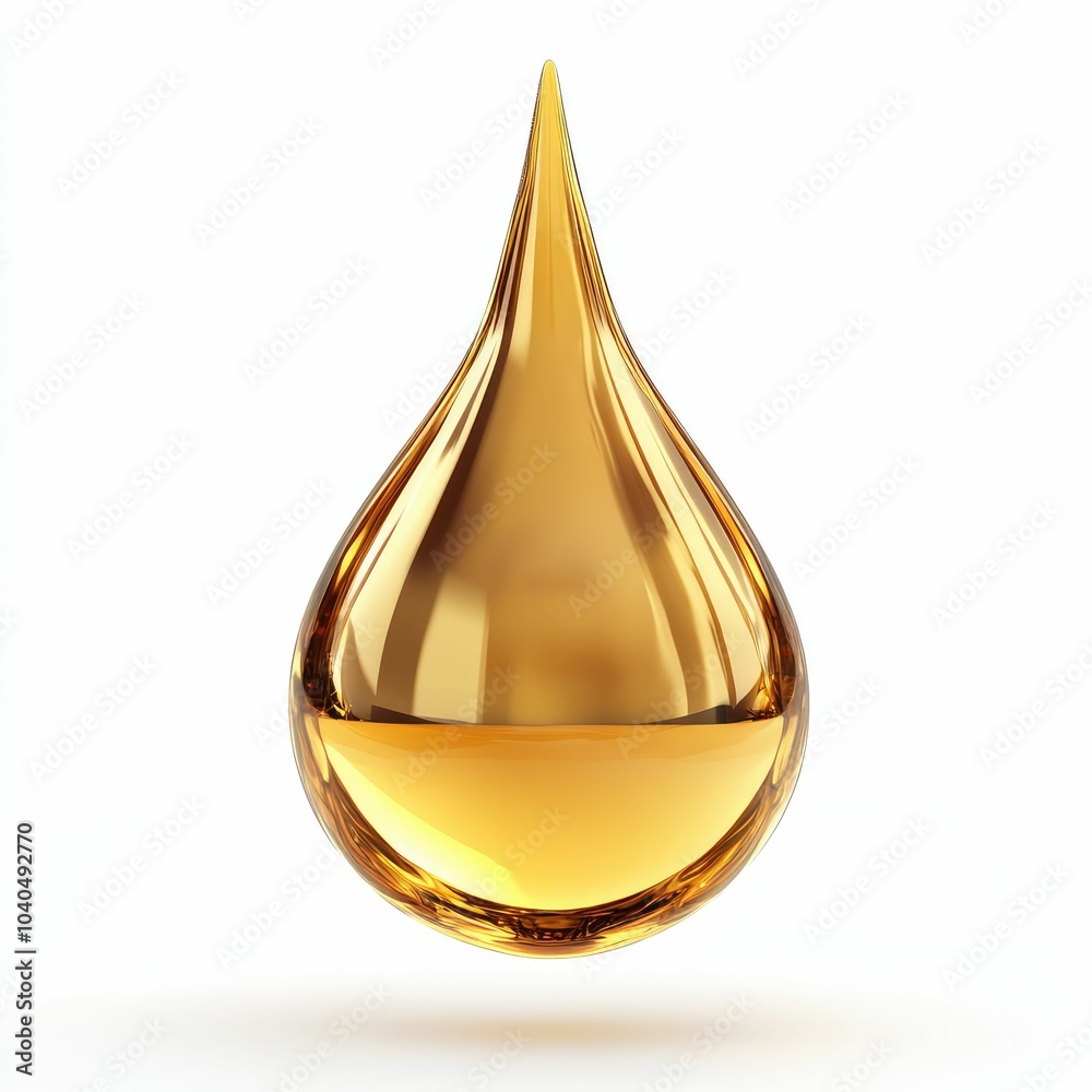 golden drop floating in the air on white isolated background golden drop floating in the air on white isolated background