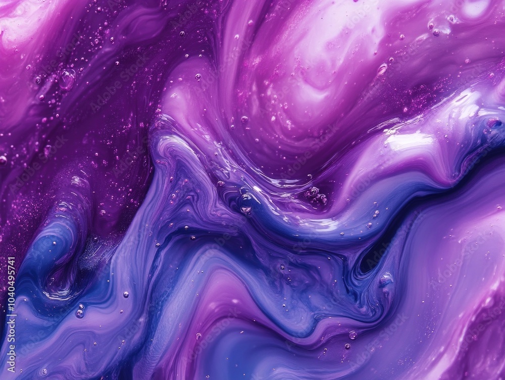 Purple Blue Liquid Painting Close Up Purple Blue Liquid Painting Close Up