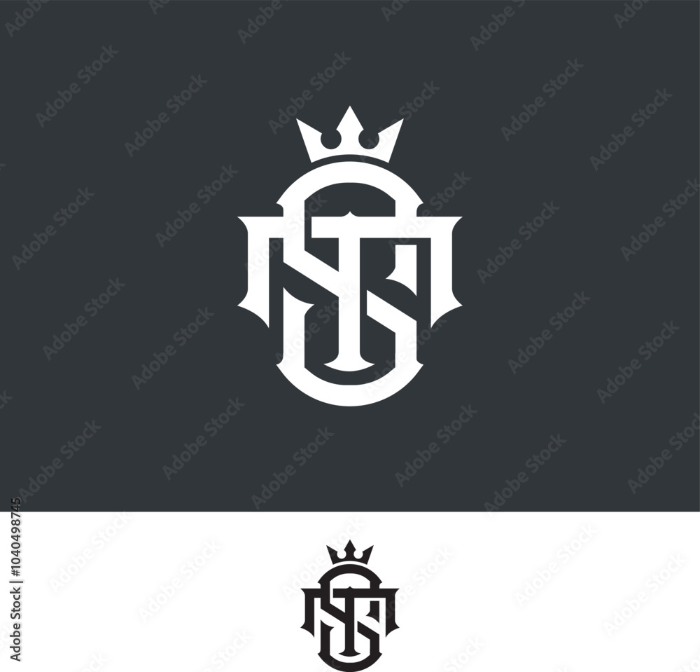 ST, TS, monogram initial Letter Logo