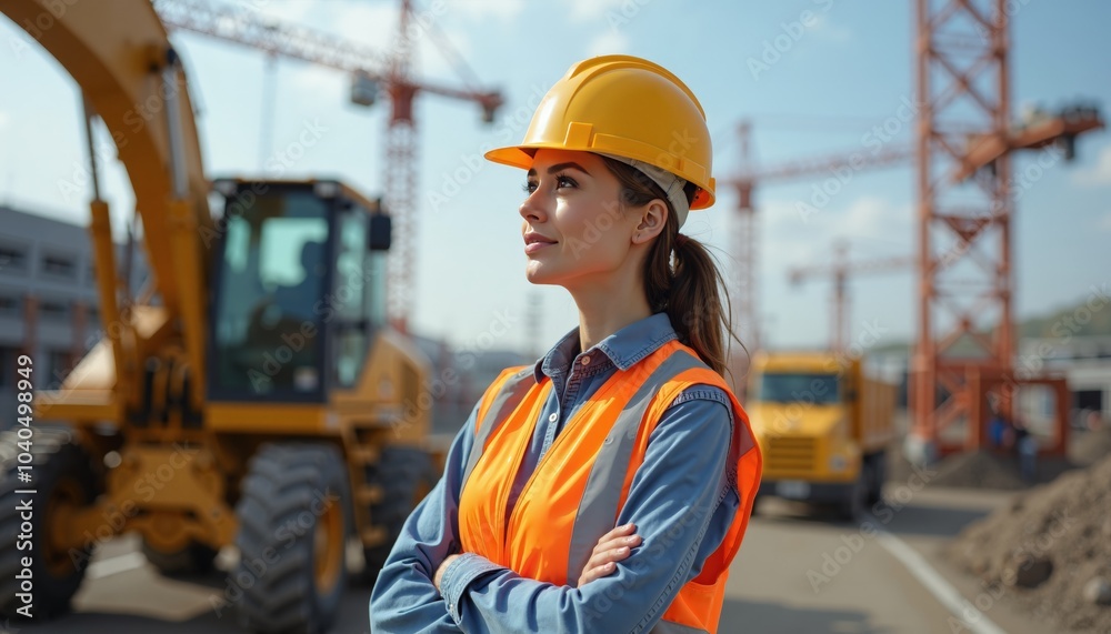 Engineer at Work, Reviewing Blueprints and Inspecting Construction Sites Engineer at Work, Reviewing Blueprints and Inspecting Construction Sites