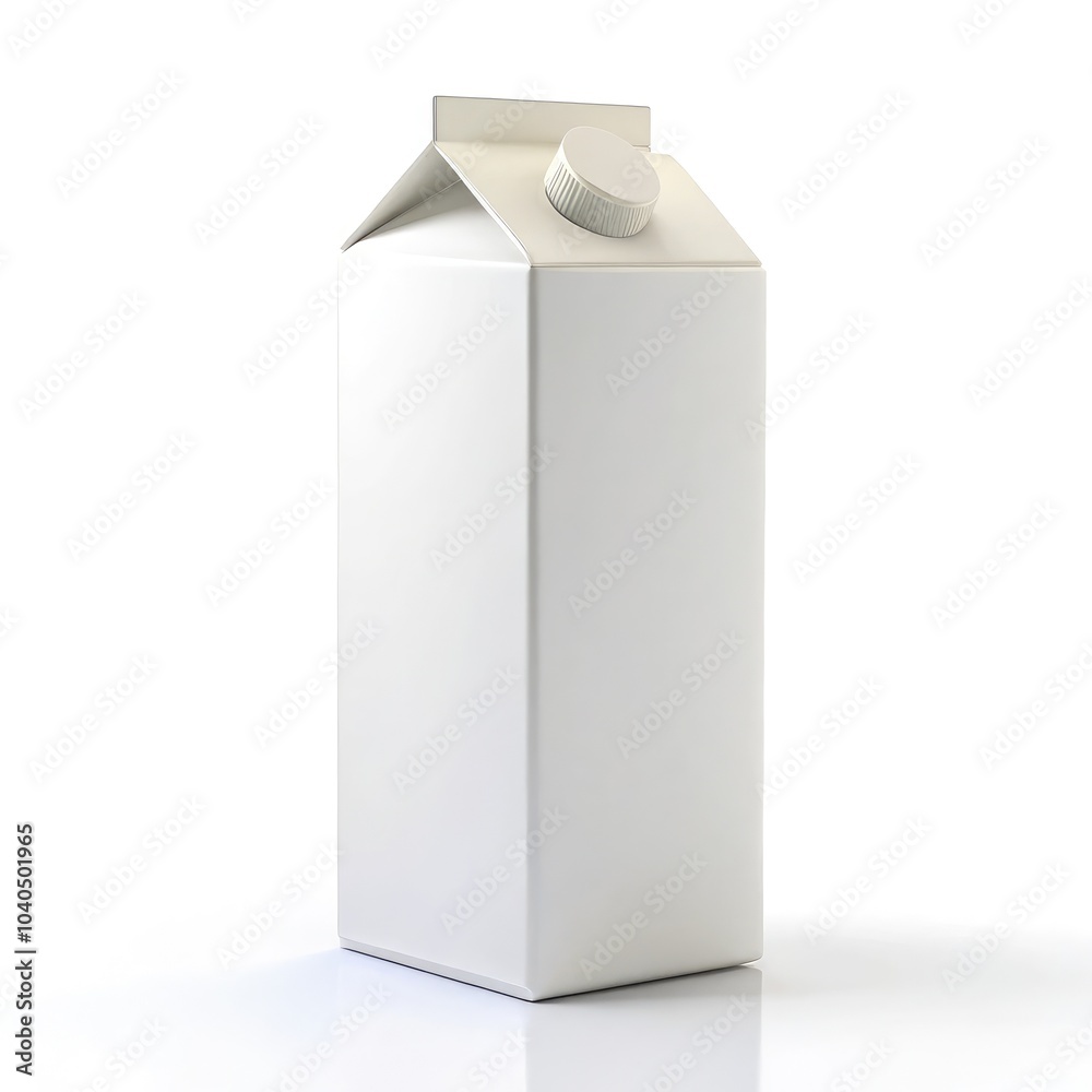 Mockup of a standard milk carton on a clean white background for packaging design. Generative AI Mockup of a standard milk carton on a clean white background for packaging design. Generative AI