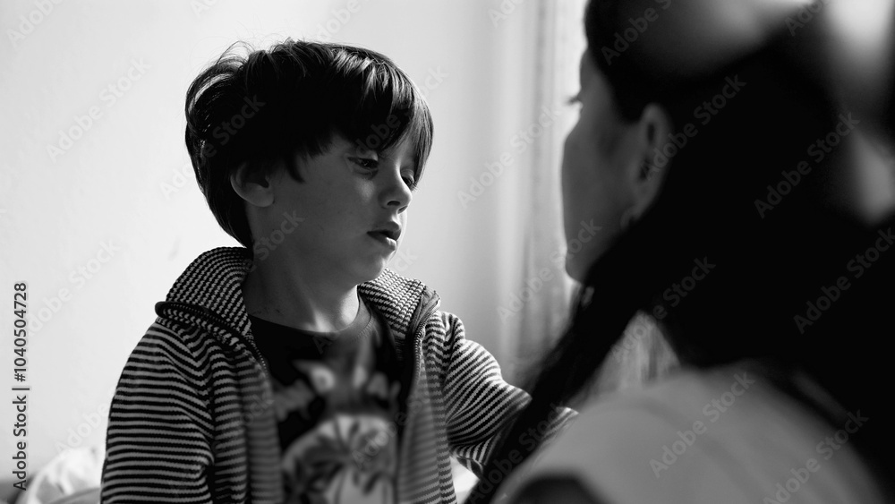 Boy after crying, face showing sadness and vulnerability, moment of ...