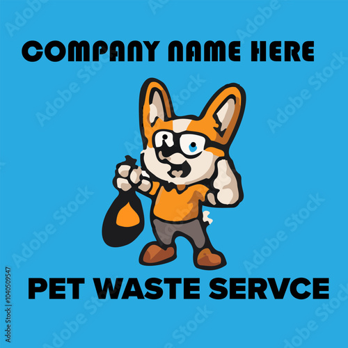 Create a business logo for a pet waste removal .Clean up after your pet. Outline logo template with hygienic dog waste bag with poop icon.