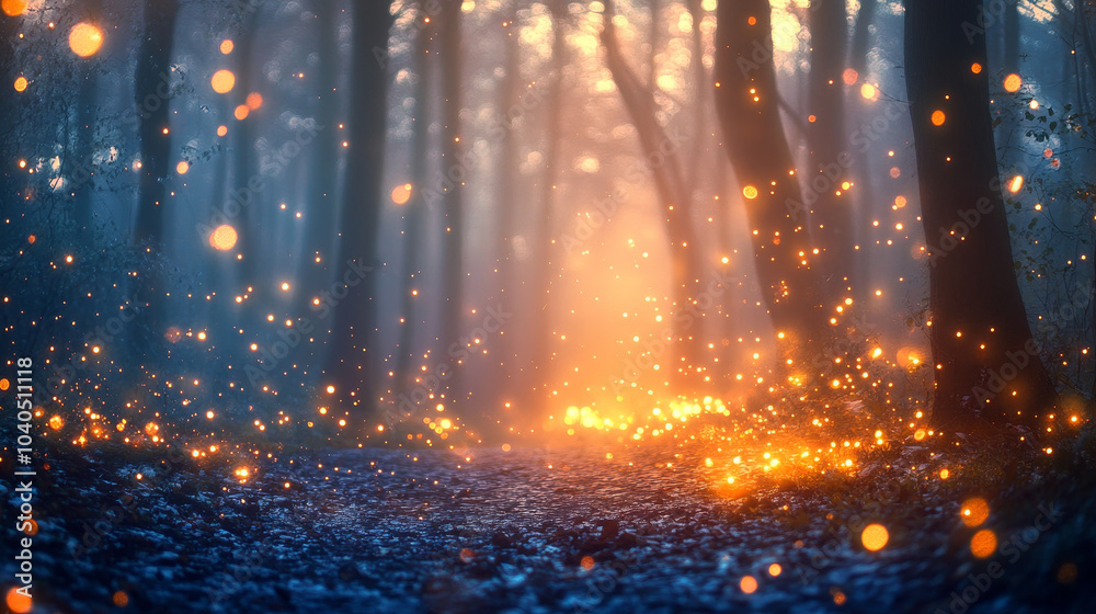 Add a thin, shimmering fog or mist that catches light from glowing elements, creating a soft twinkle. The effect should be ethereal, surrounding the viewer in a dreamlike atmosphere. Add a thin, shimmering fog or mist that catches light from glowing elements, creating a soft twinkle. The effect should be ethereal, surrounding the viewer in a dreamlike atmosphere.