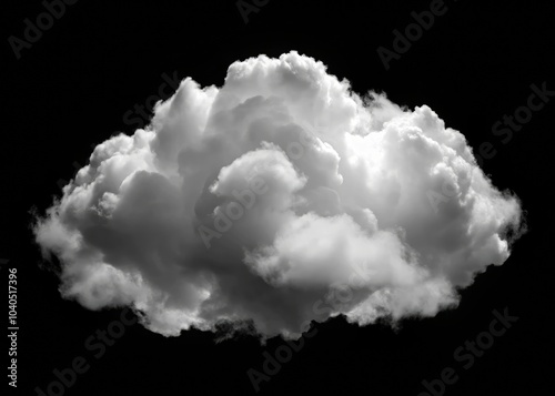 White Cloud Silhouette on Transparent Background