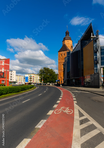 2024-04-21; ancient polish city, St. Mary's Cathedral in Gorzow Wielkopolski, Poland