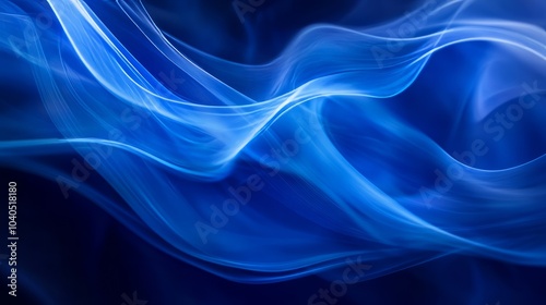 Wallpaper Mural A captivating blue smoke design with fluid motion, isolated on a black background, without people, without text, without brand logo, without brand name, one color background Torontodigital.ca