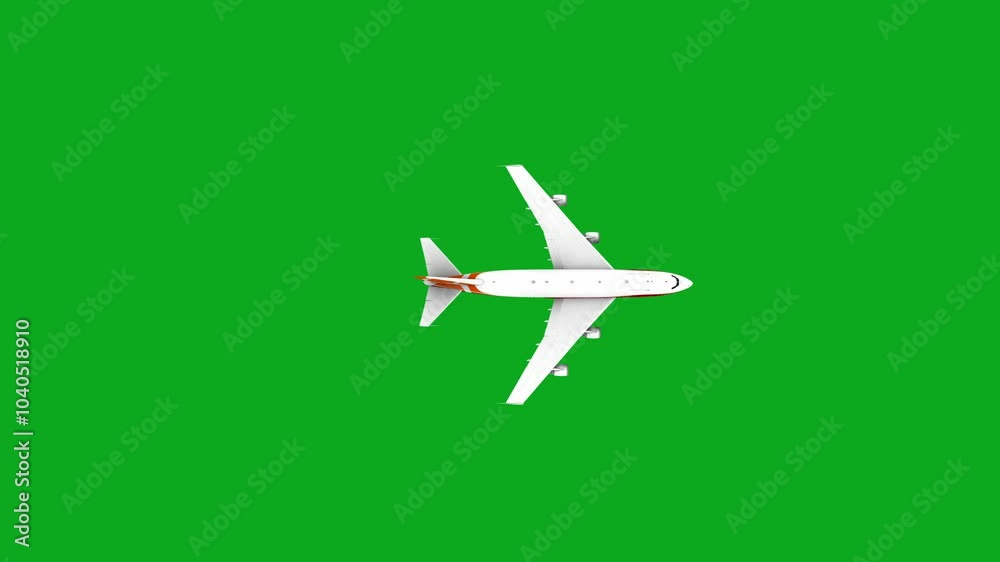 4K. Split plane animation on green screen.