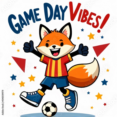 Kawaii Fox Game Day Vibes Design