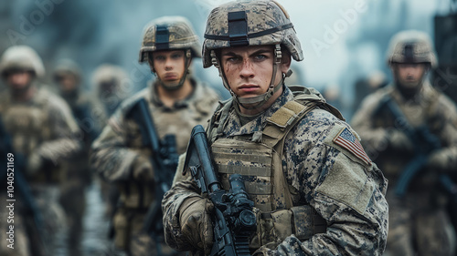A photo depicting group of us navy soldiers