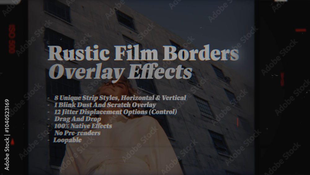 Rustic Film Borders Animated Overlay Effects, Organic Film Frame Jitter ...