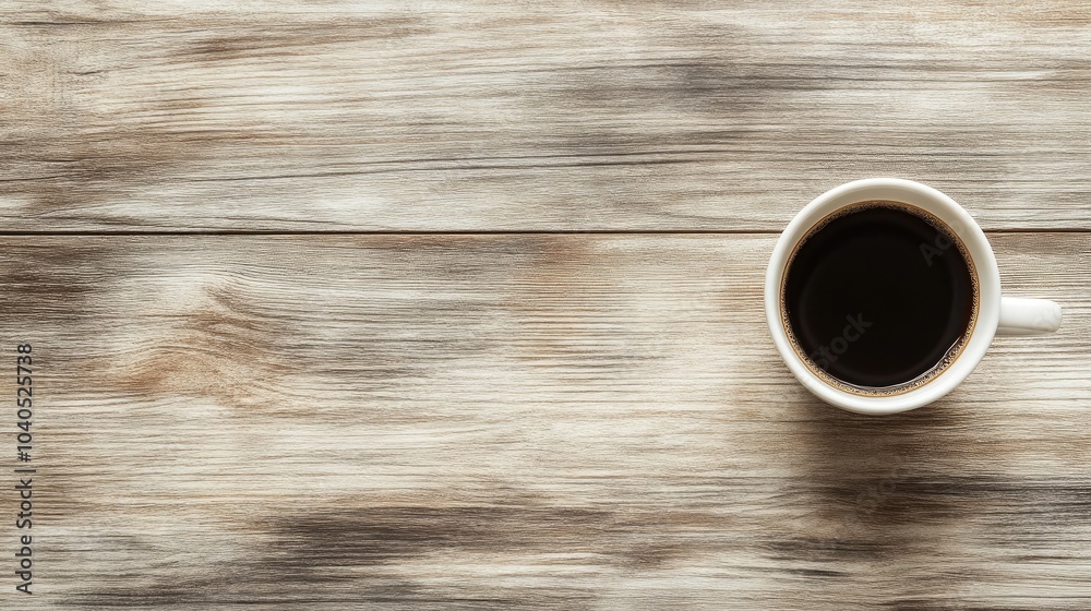 Steaming Coffee Mug on a Wooden Surface Steaming Coffee Mug on a Wooden Surface