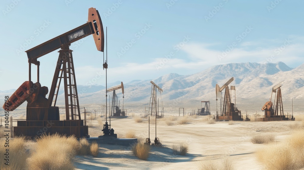 Aerial Views of Oil Operations Set Against Desert Backdrops Aerial Views of Oil Operations Set Against Desert Backdrops