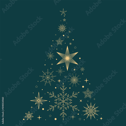 snowflakes shaped christmas tree