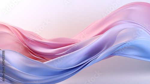 Smooth Flowing Waves in Pastel Pink, Lavender, and Light Blue with Gentle Transitions and Subtle Gradient Blending