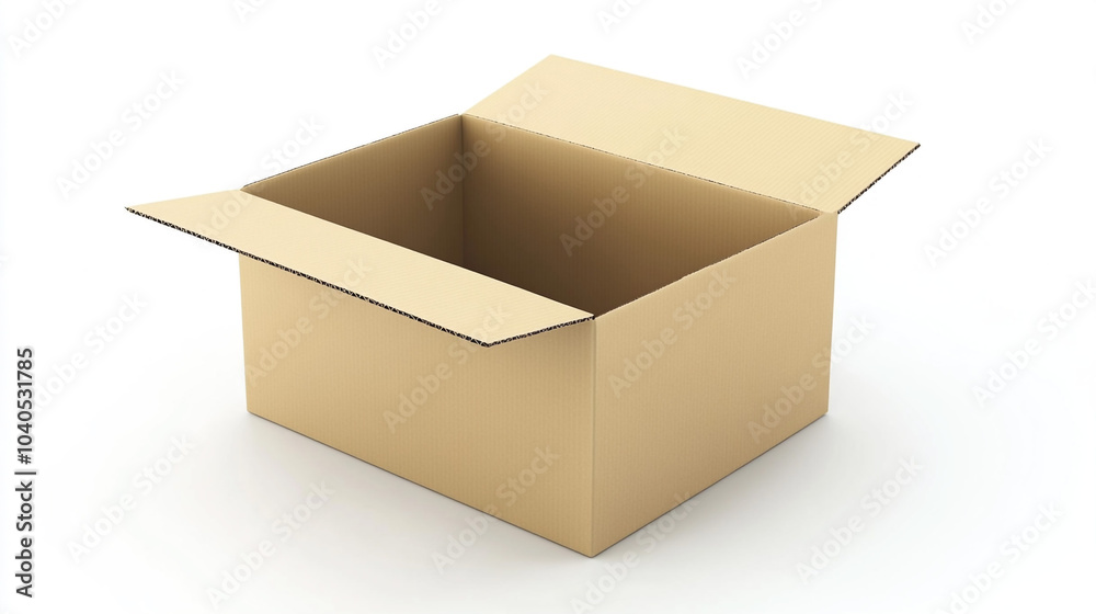 Open Cardboard Box for Packaging and Shipping Isolated on White Open Cardboard Box for Packaging and Shipping Isolated on White