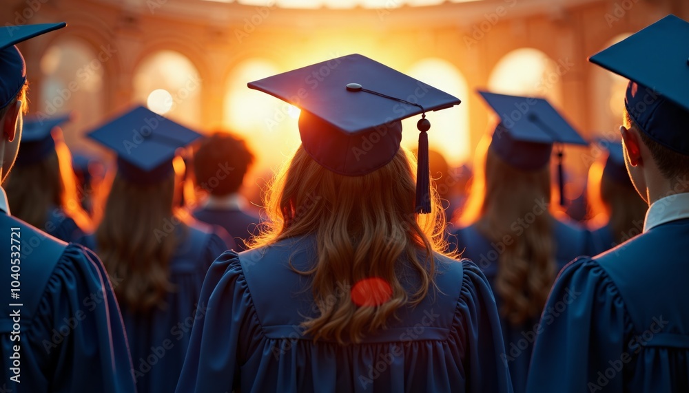 Graduation Celebration Concepts, Caps, Gowns, and Diplomas, Education and Ceremony
