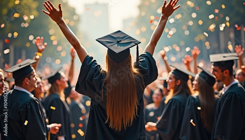 Graduation Celebration Concepts, Caps, Gowns, and Diplomas, Education and Ceremony