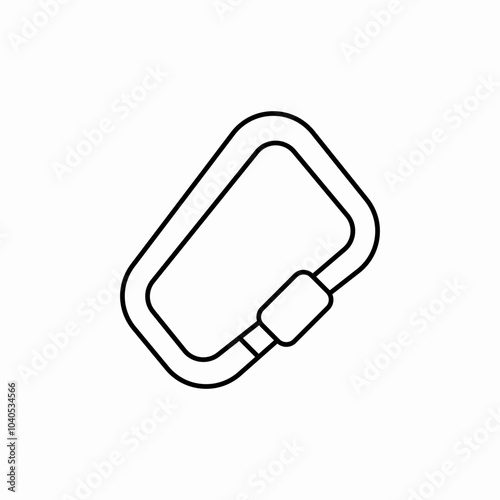 climbing carabiner icon sign vector