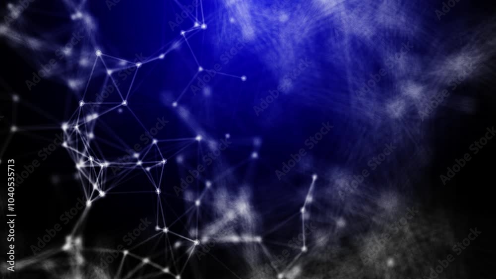 Plexus, Structural Mesh Blue Background Loop
