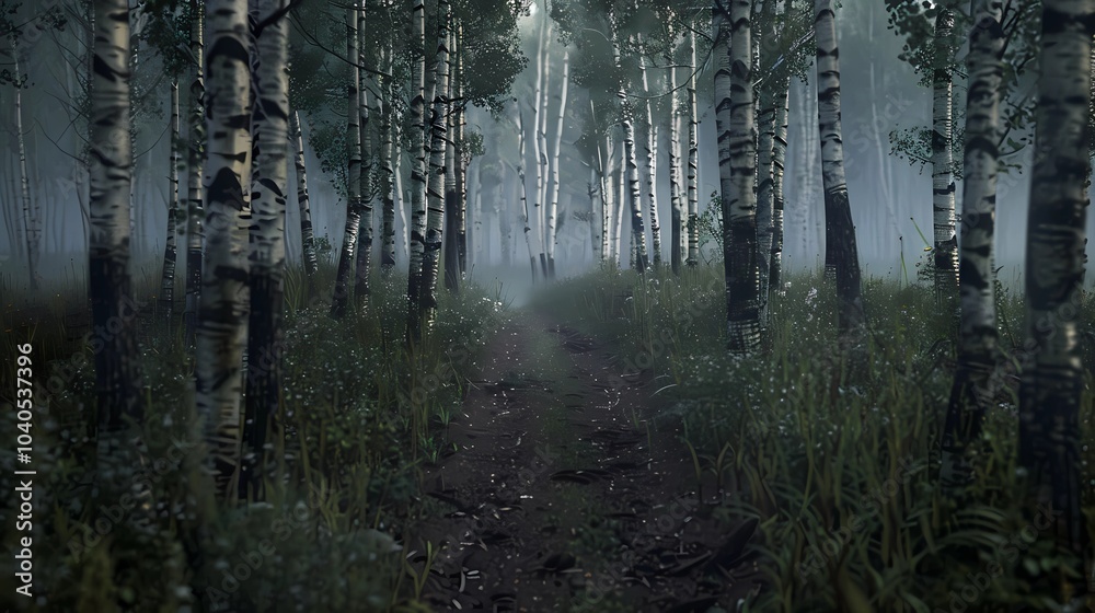 Dense fog in an autumn forest, with golden leaves and soft light filtering through the trees, creating a serene and peaceful mood. Dense fog in an autumn forest, with golden leaves and soft light filtering through the trees, creating a serene and peaceful mood.