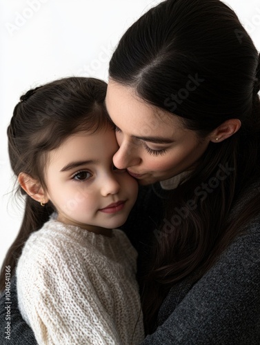 Woman and Little Girl Hug