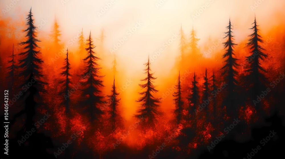 Misty autumn woodland, with colorful foliage and dense fog obscuring the background, perfect for tranquil and reflective nature-themed visuals. Misty autumn woodland, with colorful foliage and dense fog obscuring the background, perfect for tranquil and reflective nature-themed visuals.