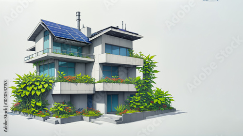 simple architectural drawing of a solar solar punk home