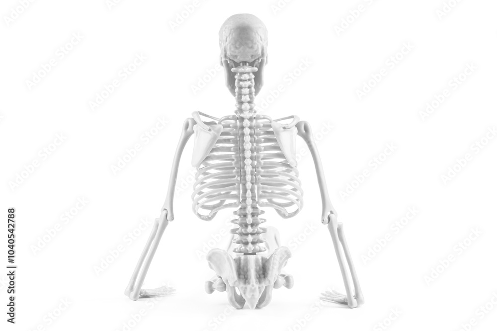 Human Skeleton Model Against White Background Human Skeleton Model Against White Background
