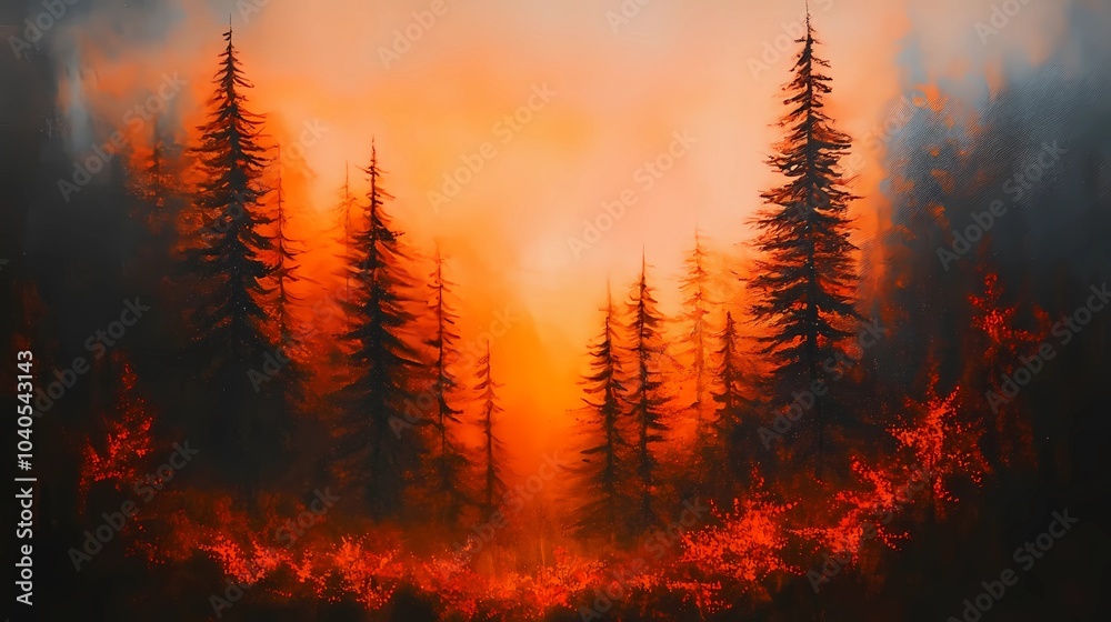 Misty autumn woodland, with colorful foliage and dense fog obscuring the background, perfect for tranquil and reflective nature-themed visuals. Misty autumn woodland, with colorful foliage and dense fog obscuring the background, perfect for tranquil and reflective nature-themed visuals.