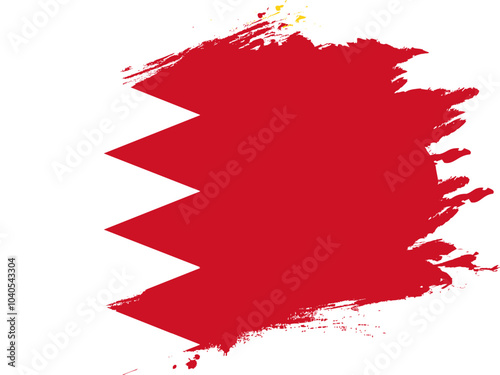 Grunge Brush On Flag Of Bahrain