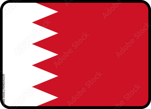 Bahrain Flag Rounded Rectangle Icon