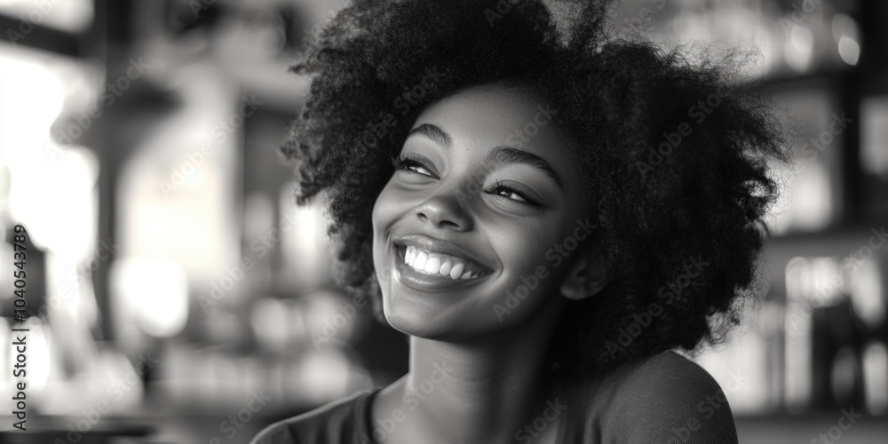 Fototapeta premium Woman with Afro Smile