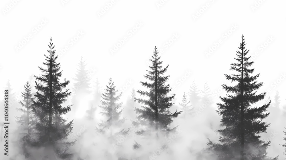 Foggy morning in an autumn forest, with orange and yellow leaves on the trees, creating a peaceful and calming seasonal landscape. Foggy morning in an autumn forest, with orange and yellow leaves on the trees, creating a peaceful and calming seasonal landscape.